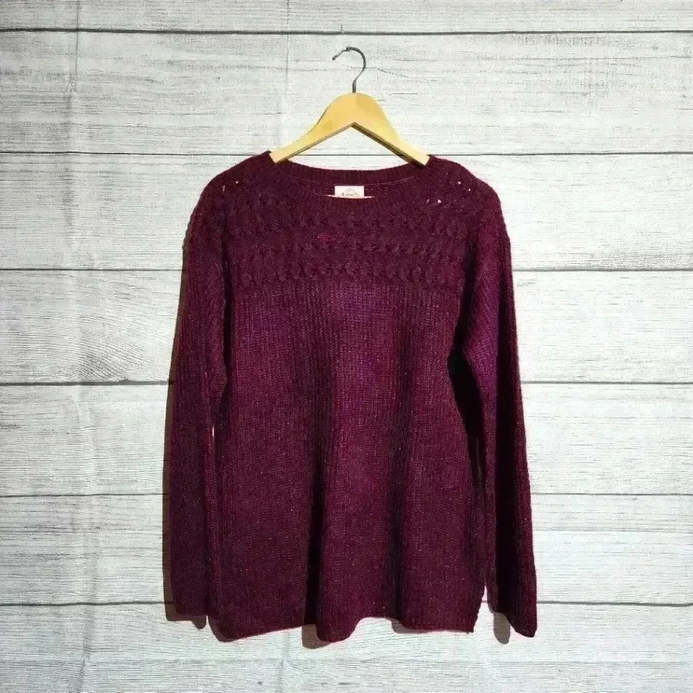 St John's Bay Sparkling Maroon Sweater Size L